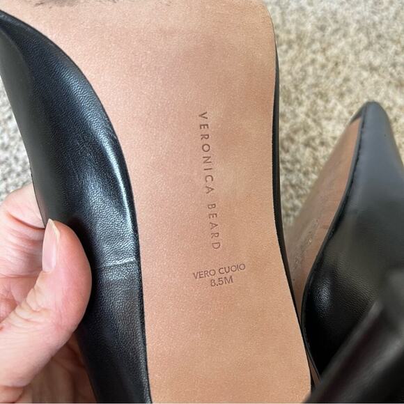 Veronica Beard Lisa Smooth Leather High Stiletto Heel Pointed Toe Pump Black 8.5 - Picture 8 of 11